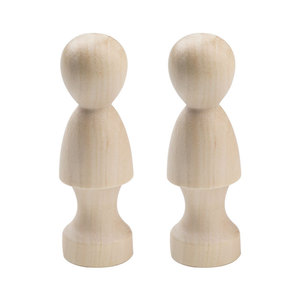 Wooden Figurines 60mm 70mm Boy Girl Natural Finish Diy Jewelry <b>Accessories</b> Eco Friendly <b>Doll</b> Shape Yiwu Origin - Product Image 4
