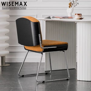 WISEMAX MUEBLES, recién llegado, silla decorativa para oficina, marco de Metal estable, cómodo cojín Simple naranja, silla de comedor para uso en Cafetería - Product Image 6