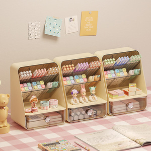 Single-Tier Máy tính để bàn hộp lưu trữ ngăn kéo nghiêng tổ chức kệ cho phòng khách tiêm đúc nhựa mỹ phẩm trang điểm phong cách - Product Image 2