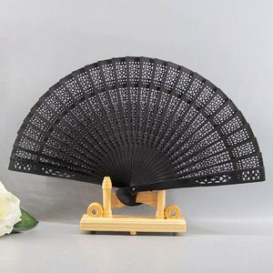 Éventail pliant en bois de santal avec pompons, cadeaux et faveurs pour baby shower, sacs, artisanat en bambou pour fêtes de mariage - Product Image 5