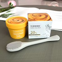 Masker Wajah Gelembung Herbal Kunyit & Kemangi Suci dengan Pelembab Air Karbonasi untuk Semua Jenis Kulit - Label Pribadi