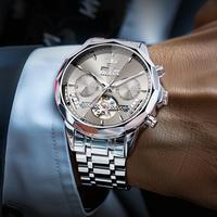 OLEVS jam tangan mekanis otomatis pria, arloji 6619 mewah asli Tourbillon Hollow multifungsi