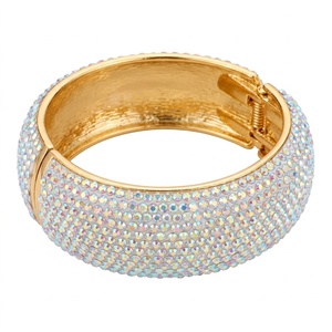 Brazalete de Aleación con Baño de Oro y Diamantes de Imitación, Joyería Geométrica para Fiesta - Product Image 1