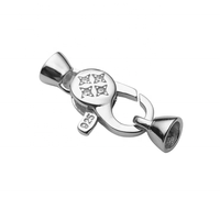 Vente en gros de fermoirs de bijoux en argent sterling 925 plaqué or, pendentifs cœur, colliers avec pierres précieuses et fermoirs mousquetons