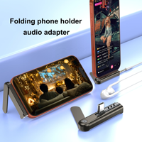 Adaptateur USB C vers prise casque 3,5 mm portable avec support pliable pour appareils mobiles, adaptateur audio pour téléphone portable, puces DAC numériques