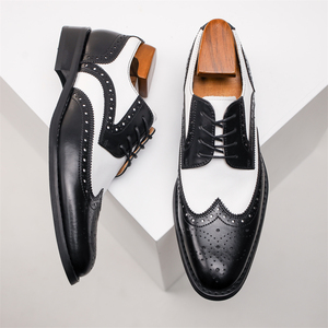 Chaussures Oxford en cuir pour hommes, formelles, imprimées, à enfiler, confortables, à semelle souple, respirantes, pour le bureau, collection automne - Product Image 5