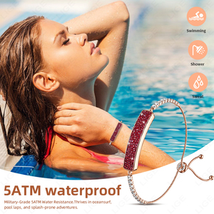 LIGE BWB5 SDKスマートブレスレットレッドダイヤモンドジュエリー女性スマートバンドスマートウォッチフィットネストラッカー血圧スポーツスマートウォッチ - Product Image 6