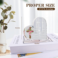Regalo Religioso Inspirador para Mujeres, Placa Acrílica en Forma de Corazón con Citas Bíblicas para Decoración de Escritorio