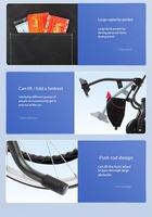 Silla de Ruedas de Aluminio para Personas Mayores, con Reposabrazos Elevables y Plegables, Carrito de Movilidad para el Hogar y Paseos por el Vecindario