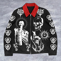 Veste décontractée ajustée, style varsity, broderie personnalisée, manches longues, fermeture éclair, vêtement de motard tendance, personnalisable