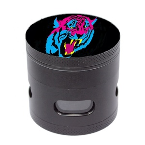 Hot Sale Custom Logo Patterns Top Colorful Printing <b>Herb</b> Grinder With Side Window - Product Image 5