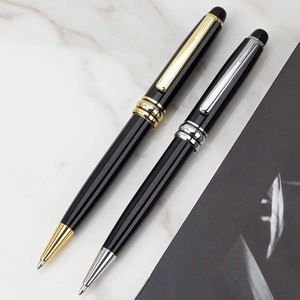 27 Luxury Business School Black Body Gold <b>Silver</b> Trim Personalized Logo Ball <b>Pen</b> Gift Set With Box - Product Image 1