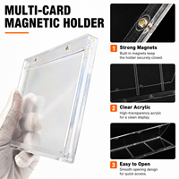 Protecteur de cartes en acrylique rigide de haute qualité, 2 ou 3 emplacements, résistant aux UV, support magnétique pour cartes, pour collection de cartes sportives