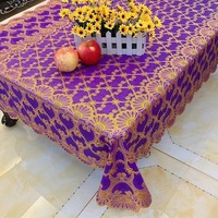 Nappe de table moderne personnalisable en PVC imperméable, résistante à l'huile, facile à nettoyer, avec motif géométrique gaufré or