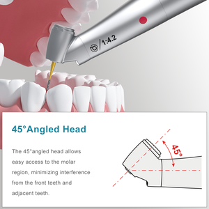 AI DENTAL Smile Series Fibra óptica de 1:4.2 Aumento de contraángulo dental Pieza de mano de baja velocidad 4 Herramienta de <span class=keywords><strong>dentista</strong></span> con rociador de agua - Product Image 4