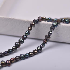 Natural <b>Black</b> 4-9mm Tahitian Freshwater Pearl Two <b>Sided</b> Light Horizontal Hole DIY Baroque Accessories Loose Pearls Wholesale - Product Image 4