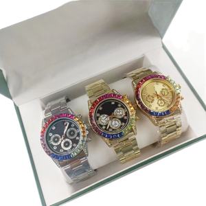 <span class=keywords><strong>Montre</strong></span> à quartz pour homme avec bracelet en <span class=keywords><strong>acier</strong></span> inoxydable et cadran à aiguilles, motif arc-en-ciel, vente en gros transfrontalière - Product Image 5