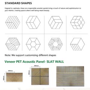 Panel Acústico Hexagonal de Madera de Alta Densidad, Paneles Acústicos de Madera Hexagonales Ignífugos para Hoteles y Hogares - Product Image 3