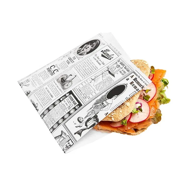 Hot Koop Nieuws Stijl Burger Gekookte Food Grade Gerecycled Grease Proof Sandwich Wit Normale Gelamineerd Voedsel Inpakpapier Verpakking