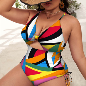 2025 personnalisé européen et américain nouvelles femmes <span class=keywords><strong>grande</strong></span> <span class=keywords><strong>taille</strong></span> imprimé froncé creux une pièce Sexy Bikini <span class=keywords><strong>maillot</strong></span> <span class=keywords><strong>de</strong></span> <span class=keywords><strong>bain</strong></span> - Product Image 4