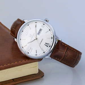 Nuevo Diseño de Reloj Mecánico de Lujo para Hombre, con Doble Calendario, Esfera Grande de 41 mm, Acero Inoxidable, Correa de Cuero Genuino, Resistente al Agua y Automático - Product Image 6