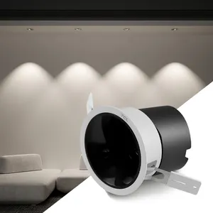 Lâmpada LED de metal para casa, cozinha e escritório, em ângulo ajustável, embutida, preta