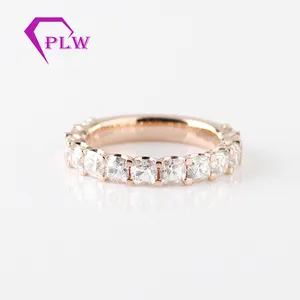 wholesale price moissanite eternity bands with 4mm OEC moissanite 14k rose gold