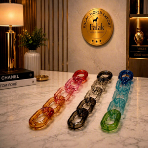 Translucent Blue Resin Chain Wall Art Acrylic Link Hanging <b>Screen</b> Plastic Loop Room Divider Interior Decoration Partition Panels - Product Image 1