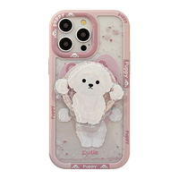 Chiot de conception mignonne populaire avec étui de téléphone Magn et Holder pour iPhone 16 15 14 Pro Max livraison gratuite accessoires de téléphone avec support