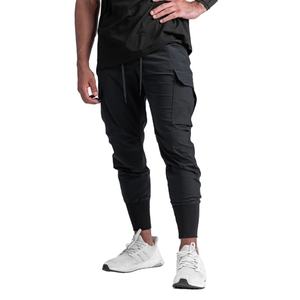 Wholesale Custom Logo Zipper Pockets <b>Joggers</b> Nylon Spandex Stretch Grey <b>Cargo</b> Running Pants <b>Joggers</b> for <b>Men</b> - Product Image 5
