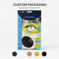 Boîte d'emballage suspendue en carton coloré haut de gamme personnalisable, impression offset, design portable pour sacs de lavage de chaussures
