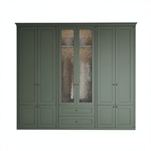 <span class=keywords><strong>Armoire</strong></span> de chambre à coucher moderne de haute qualité avec portes vitrées, style européen, vente directe du fabricant chinois, rangement pour vêtements - Product Image 2