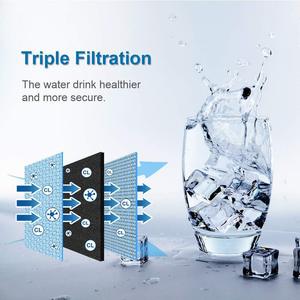 Cartouche de filtre à eau pour réfrigérateur Ice2, durée de vie de 12 mois, triple filtration pour une eau potable plus propre - Product Image 1