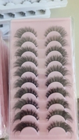 Vente en gros de cils duveteux personnalisés faux vison pleine bande cils emballage personnalisé boîte étui 10 paires plateau doux moelleux cils