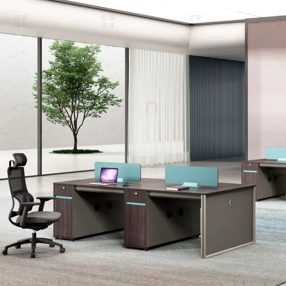 Muebles de oficina de diseño moderno Escritorio de oficina 2 4 6 8 personas estación de trabajo escritorio de la computadora