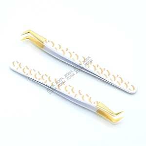 Pinzas para pestañas con logotipo personalizado, fabricante profesional, de acero inoxidable - Product Image 4