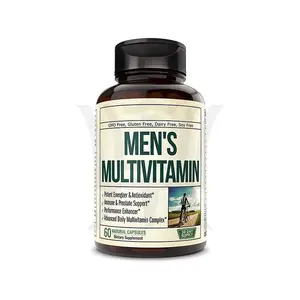Multivitamina para hombres, alta potencia, con vitamina C, D y Zinc, cápsulas vegana de apoyo para el sistema menstrual, OEM personalizado