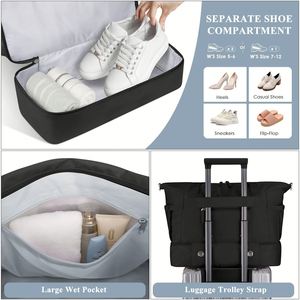 Bolsa de Viaje de 42L, Bolsa de Fin de Semana Versátil con Compartimento para Zapatos, Bolsa de Nailon para Viajes Cortos - Product Image 4