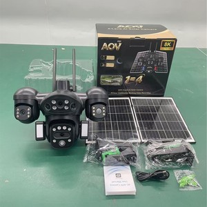 Cámara Solar AOV de 4 Lentes 8K Ultra HD 4G AI con Panel Solar y Batería Integrada para Vigilancia de Seguridad en Exteriores - Product Image 1