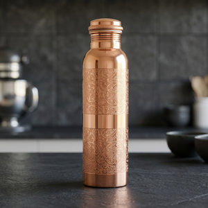 Botella de Agua de Cobre de Calidad Maravillosa 100% Saludable, Personalizada OEM ODM, con Revestimiento Anticorrosión, Infusor de Té y Pajita - Product Image 1