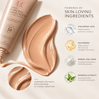 Crème solaire minérale teintée Lance OEM SPF 30, protection large spectre UVA UVB, fini naturel léger