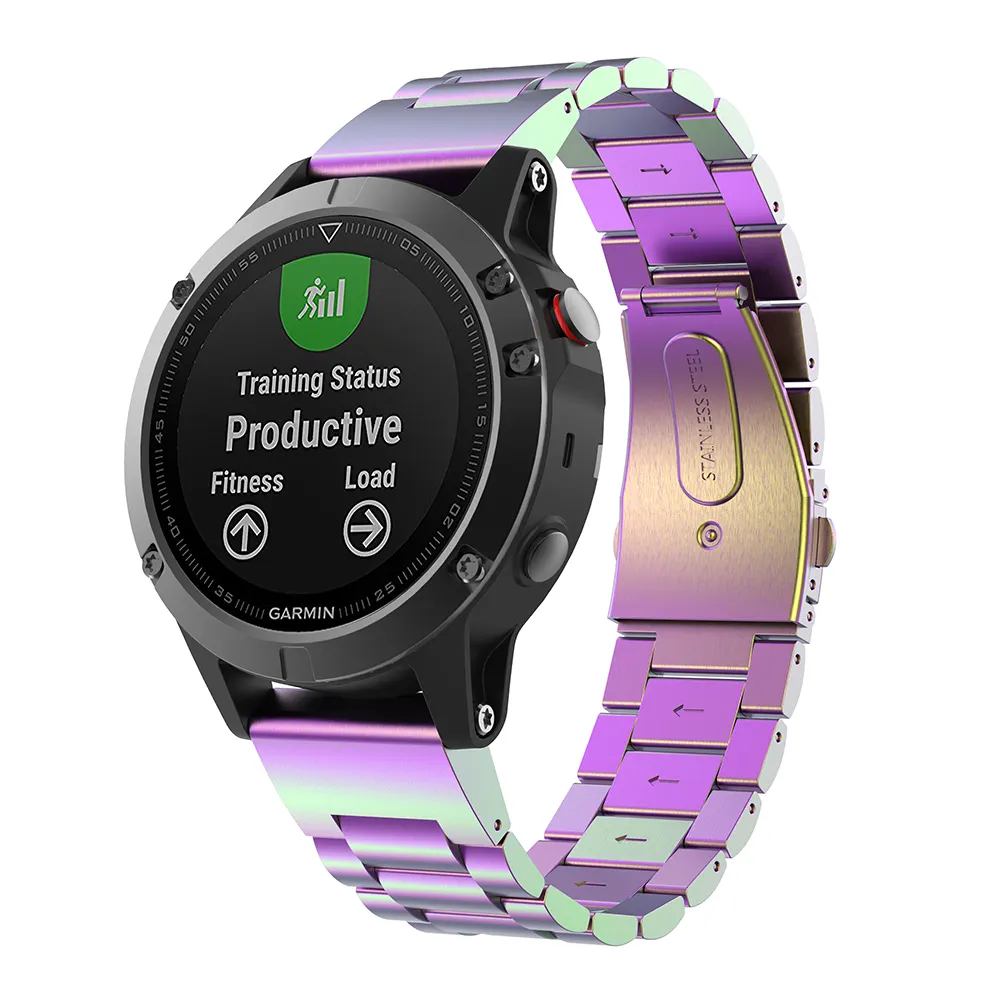 Für Garmin Fenix5 Vorläufer 935 22 mm Edelstahl-Uhrenarmband Klappverschluss Armband Ersatz