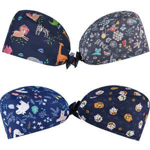 Chapeaux d'infirmière chirurgicale médicale imprimer médecins hommes et femmes casquettes de gommage de salle d'opération chirurgicale chapeaux chirurgicaux médicaux avec bouton - Product Image 2