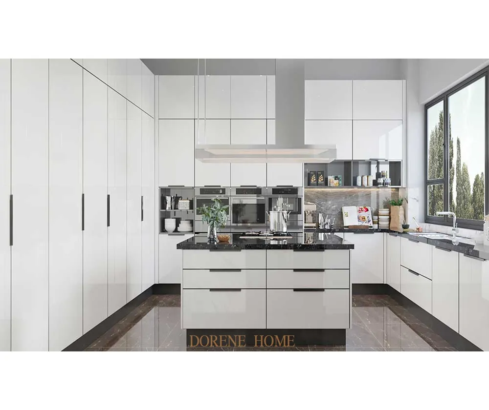 2023 Dorene белый цвет глянцевый лак современный настенный кухонный шкаф современный дизайн