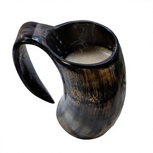 Taza de Cerveza de Cuerno de Búfalo Real Pulido, Hecha a Mano, Impermeable, Personalizada, Reutilizable, Segura para Contacto con Alimentos, Estilo Vikingo Moderno, Más Vendida - Product Image 5