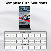 Pantalla LCD Digital de Señalización Vertical de 55 Pulgadas para Interiores, con Soporte de Piso, Alto Brillo y Pantalla Táctil, para Negocios de Autoservicio