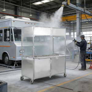 Carrito de Remolque Plegable Compacto de Acero Inoxidable con 4 Ruedas, Resistente a la Oxidación, para Venta de Café, Helados, Hot Dogs, Dulces, Bocadillos y Papas Fritas - Product Image 3