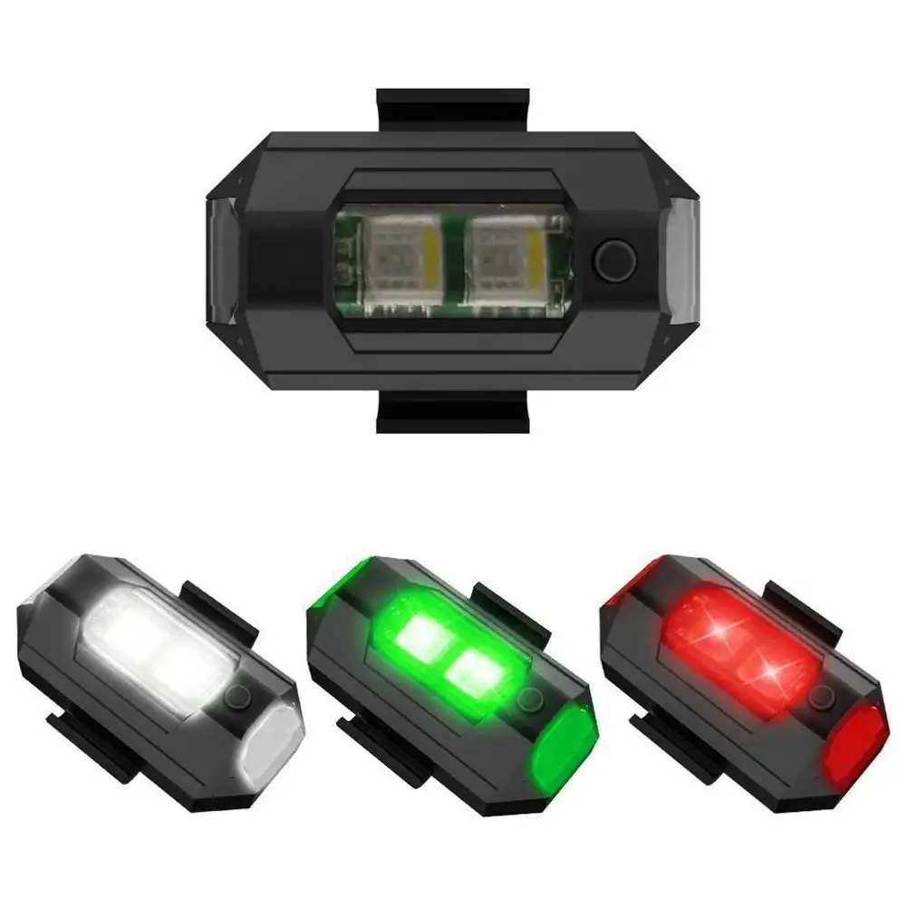 Minilanterna de led universal anticolisão, luz de aviso com luz estroboscópica 7 cores indicador de seta para motocicleta