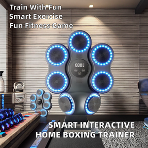 Tapis de rythme interactif intelligent pour entraînement à domicile, avec éclairage, pour exercices de frappe, en mousse ABS durable et respirante, noir, pour la <span class=keywords><strong>boxe</strong></span> - Product Image 2
