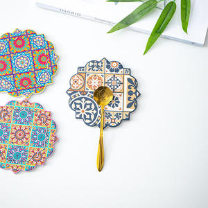 แผ่นรองแก้วเซรามิคทรงกลมลายอเมซอน พิมพ์ลายดิจิตอล ทนความร้อน กันลื่น แผ่นรองจานในครัว สไตล์เอเชียตะวันออกเฉียงใต้ - Product Image 2